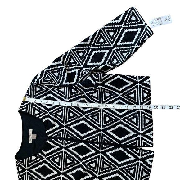 ROZ & ALI BLAZER AZTEC GEOMETRIC SIZE XL 3/4 SLEEVE JACKET CLASSIC ARTSY CAREER - Picture 9 of 9